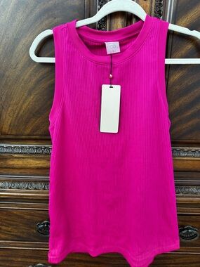CALIA by Carrie Underwood Ribbed Tank Top - Fuchsia